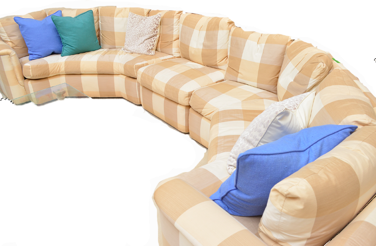 Baker Furniture ThreePiece Plaid Sectional Sofa EBTH